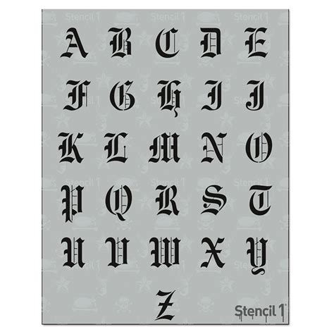 Old English Font Stencil | Stencil 1