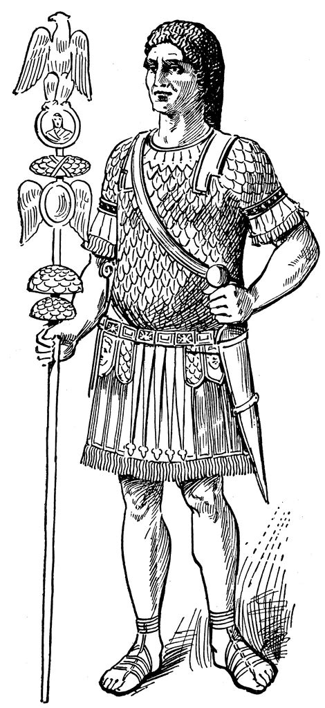 A Roman Standard-Bearer called an Aquilifer | ClipArt ETC