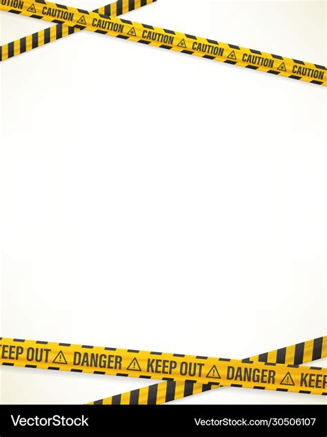 Warning tapes on white background design template Vector Image