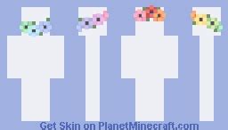 Rainbow Flower Crown Base Minecraft Skin