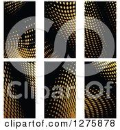 Clipart of Gold Halftone Business Card Designs on Black - Royalty Free Vector Illustration by ...
