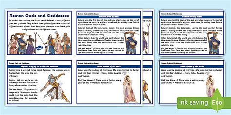 List of Roman Gods and Goddesses Fact Cards (Teacher-Made)