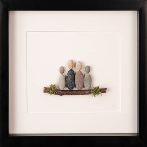 Pebble art family of 4 Mothers day gift Personalised Pebble Picture ...