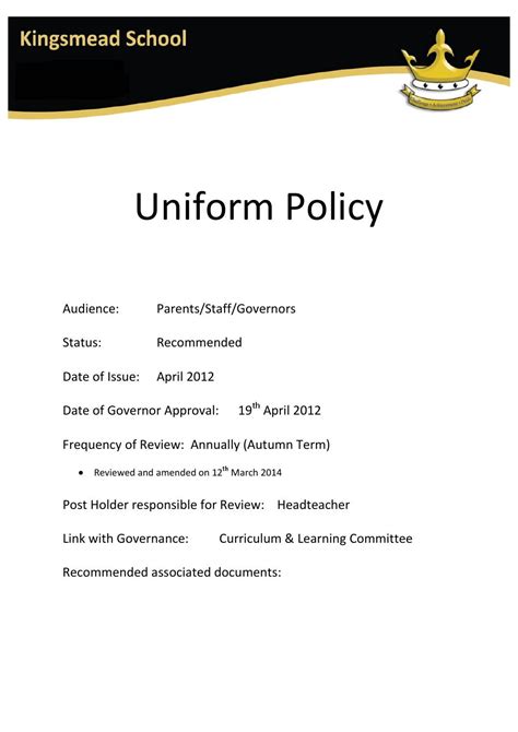 Uniform policy 2014 0 by ideafarm - Issuu