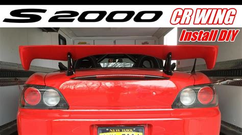 S2000 CR Wing Install On Modified Trunk - DIY - YouTube