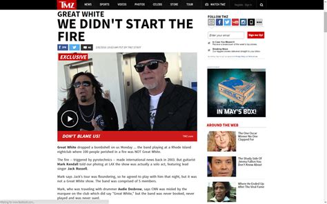 Great White says they didn't start station fire, according to TM