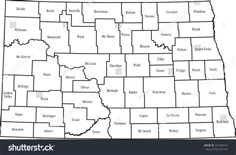 2,027 North Dakota County Map Images, Stock Photos & Vectors | Shutterstock