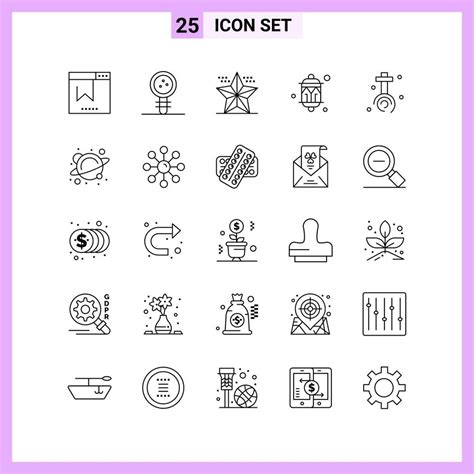 25 Icons in Line Style. Outline Symbols on White Background. Creative Vector Signs for Web ...