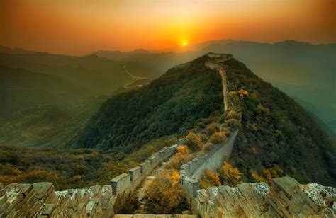 Great Wall of China, Sunset Wallpapers HD / Desktop and Mobile Backgrounds