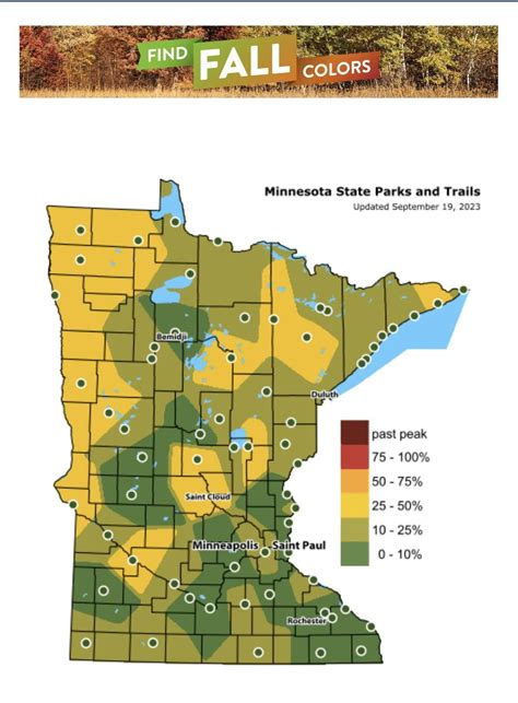 Todays MN DNR fall color finder map 9/19/23 : r/AlexandriaMN