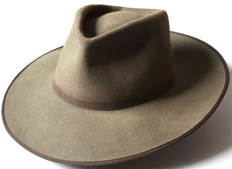 Vintage 7-3/8 Akubra Drover men's slouch hat fur felt Australian cowboy ...