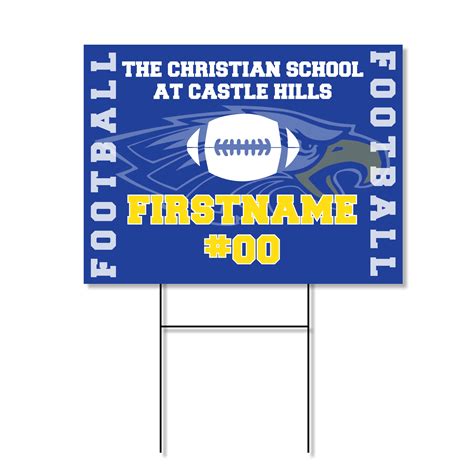 Christian School Castle Hills Football Yard Sign – School Spirit Place