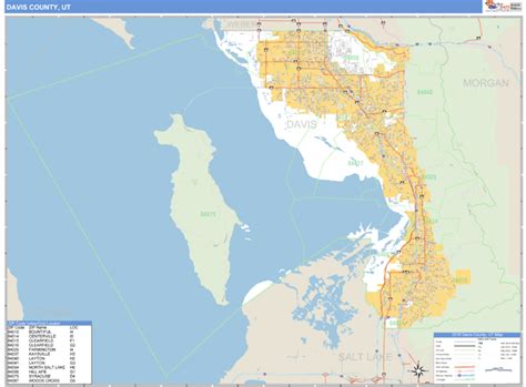 Davis County, Utah Zip Code Wall Map | Maps.com.com