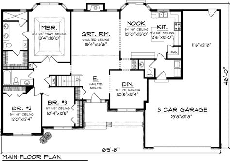 17 Amazing 3 Bedroom Ranch Style House Plans - House Plans | 17372