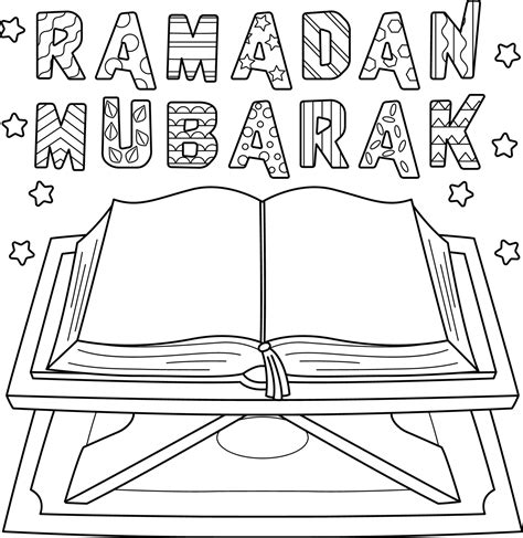 Ramadan Quran Coloring Page for Kids 15694401 Vector Art at Vecteezy