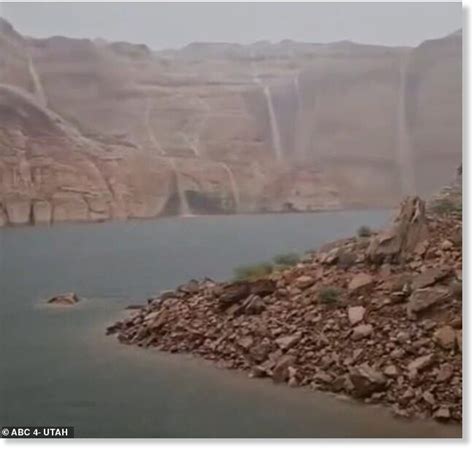 Lake Powell sees spectacular waterfalls form after Utah reservoir was ...