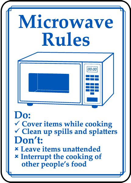 Microwave Rules Sign - Save 10% Instantly