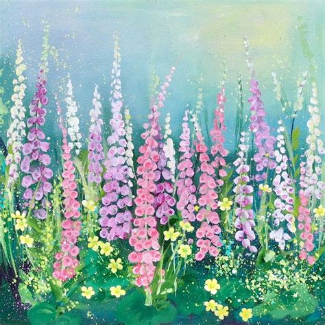 Flowerscape 12- Foxgloves | Flower art painting, Art painting ...