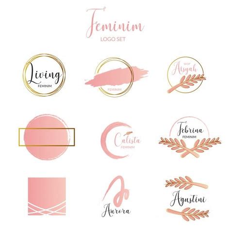 Coleção de modelos de logotipo feminino e minimalista | Vetor Premium ...