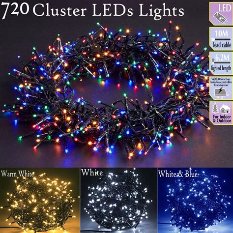 720 LED Multi Function Christmas Cluster String Lights Indoor Outdoor ...
