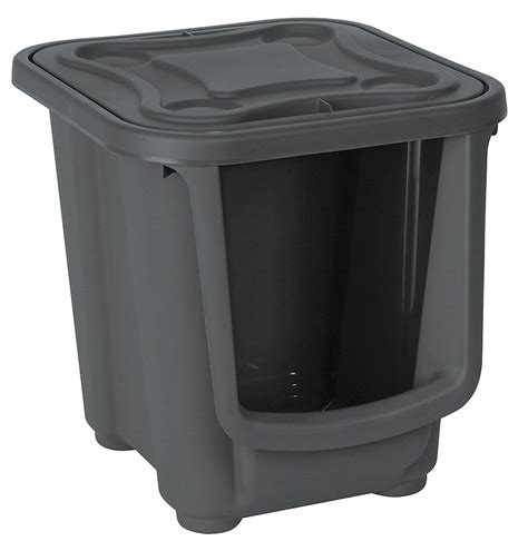 Stacking Bin, Black, 15 5/8 inH x 15 1/2 inL x 17 inW, 1EA - Grainger