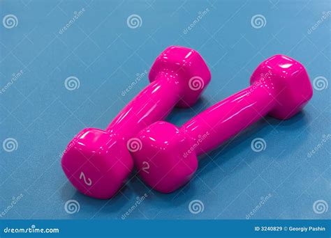 Pink dumbbells for fitness stock image. Image of dumbbells - 3240829