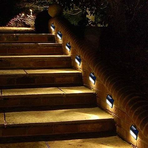 FANSIR Solar Powered Wall Light,6 Pack Solar 6 LED Light Wall Mount Garden Path Lamp Step Lights ...