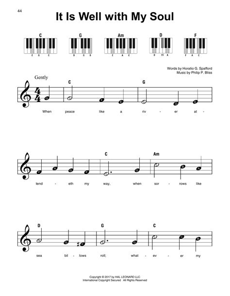 It Is Well With My Soul by Philip P. Bliss Sheet Music for Super Easy Piano at Sheet Music Direct