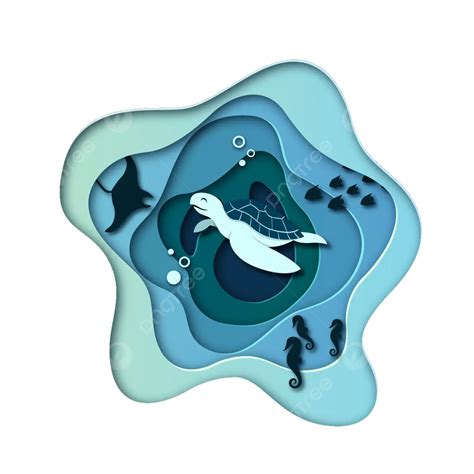 World Oceans Day Paper Art Vector, Ocean Day, Paper Art, Paper Cut PNG ...