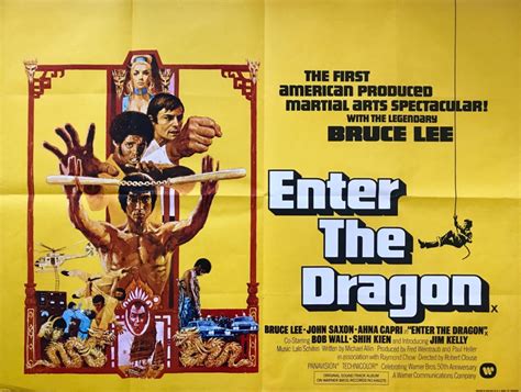 Original Enter the Dragon Movie Poster - Bruce Lee - John Saxon