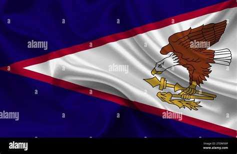 High detailed flag of American Samoa. National American Samoa flag. 3D illustration Stock Photo ...