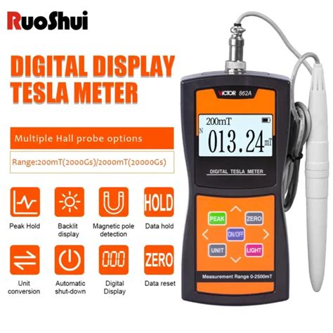 DIGITAL TESLA METER Gauss Meter Surface Magnetic Field Tester 2% High Accuracy EUR 83,29 ...