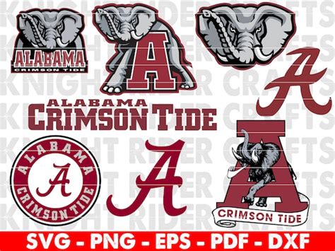 Alabama Crimson Tide Svg NCAA Football Svg Bundles Designs - Etsy