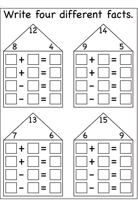 Fact Family Worksheets Printable | Activity Shelter | Fact family ...