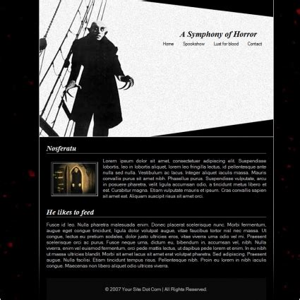 Horror website template web templates free download 2 .html .css .js files