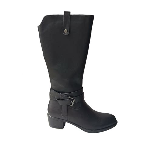 Ladies Boots Natural Comfort Hana Leather Knee Length Zip Up Buckle Strap | eBay