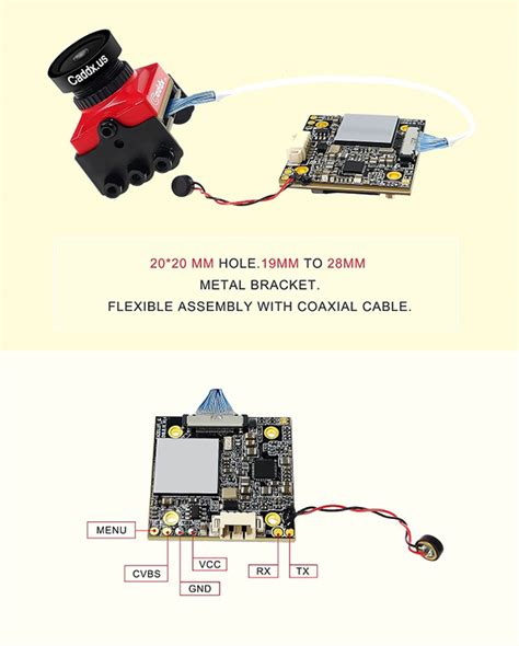 Caddx.us Turtle V2 800-line FPV Camera DC 5-20V (Red) | CADDX