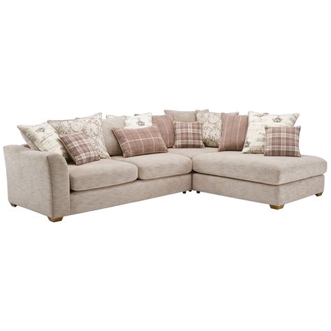 Florence Left Hand Corner Sofa with Pillow Back in Beige