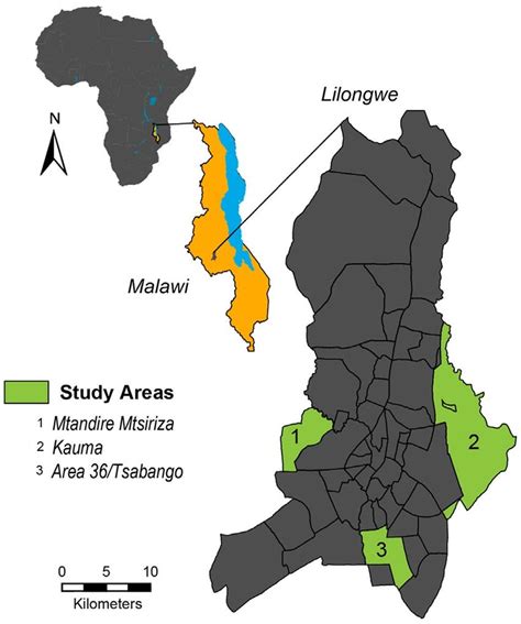 map of study sites in lilongwe, malawi. | Download Scientific Diagram