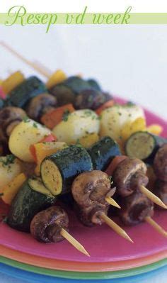 Vegetable skewers | Groentesosaties #recipe #braai Ham Recipes, Veggie ...