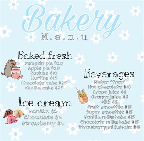 Bakery Menu Template