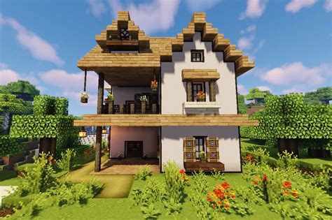 Download "A Colorful Minecraft House" | Wallpapers.com