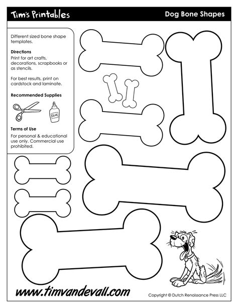 Free Printable Dog Bone Templates | Blank Dog Bone Shapes