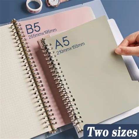 A5 Binder Notebook binder Inner refill page A5/B5/A4 loose-Leaf cover Index divider binder ring ...