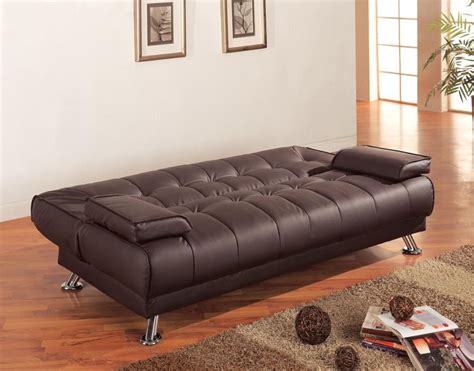 LIVING ROOM : SOFA BEDS - Casual Brown and Chrome Sofa Bed | 300148 ...