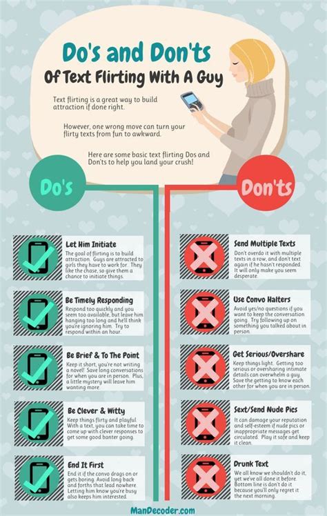 Text Flirting Dos And Don'ts #Infographic | Flirting texts, Flirting quotes, Flirting quotes funny