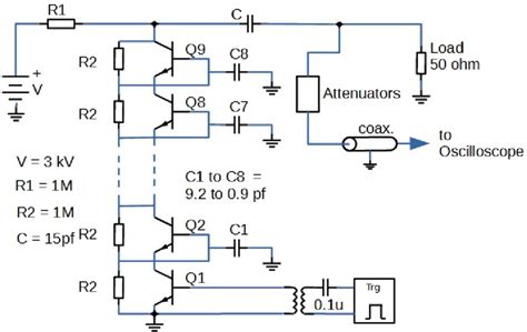 Schematic of avalanche transistor stack pulse generator. | Download Scientific Diagram