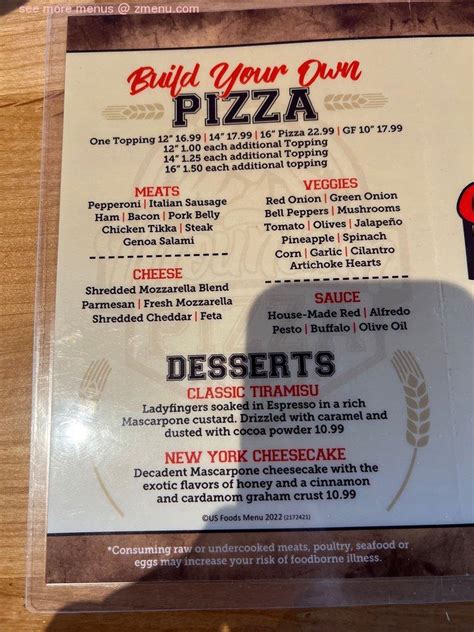 Menu at Mountain Pizza pizzeria, Portola