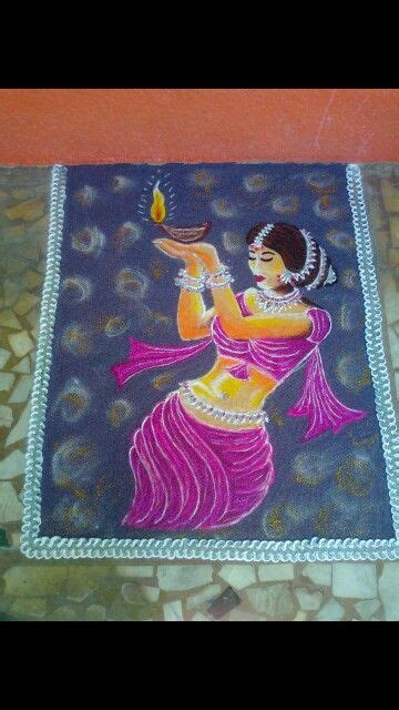 Lady with a diya ;) | Book art drawings, Poster rangoli, Indian art paintings