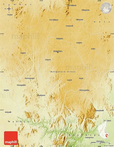 Physical Map of Bangalore Rural